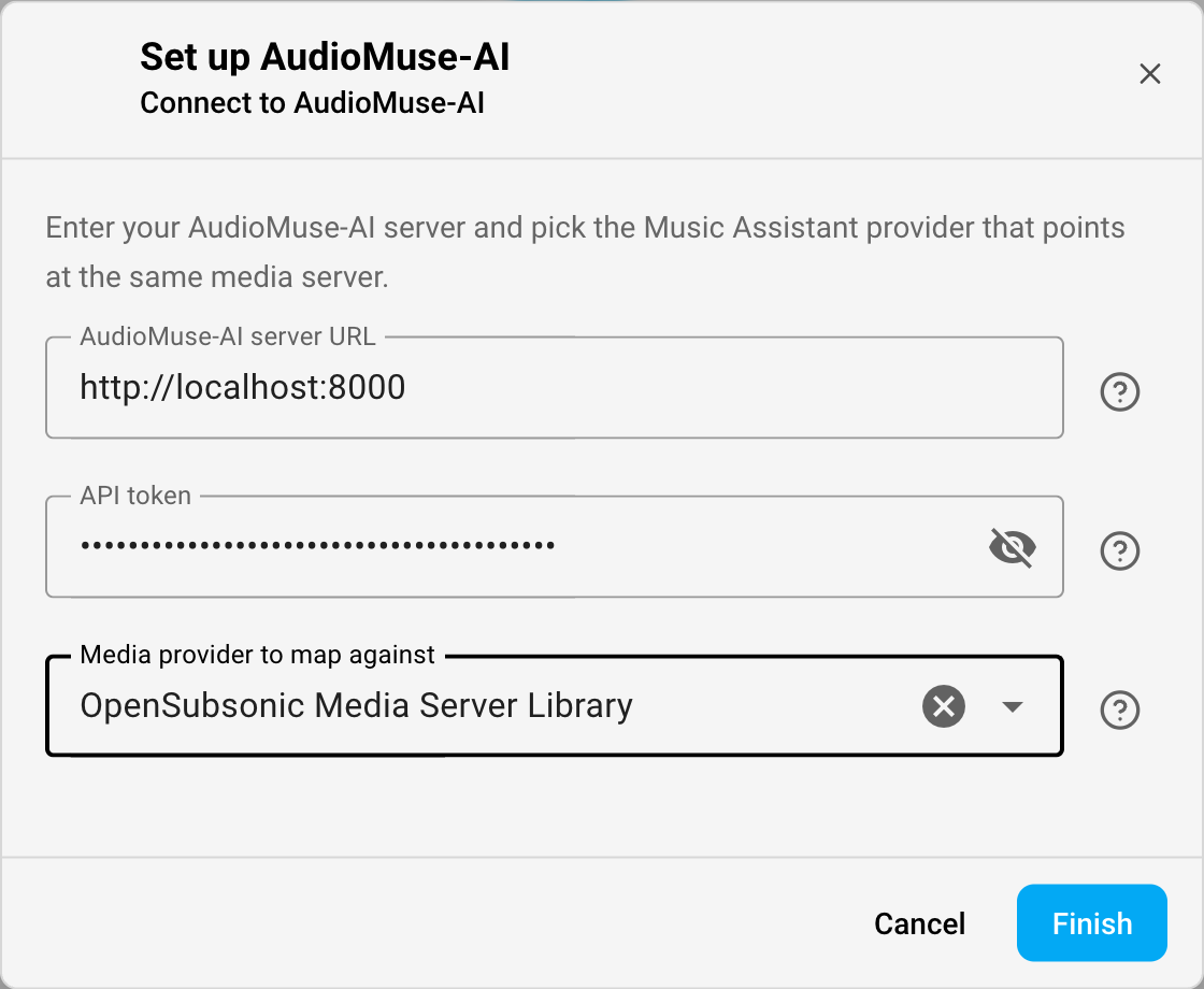 The Set up AudioMuse-AI dialog